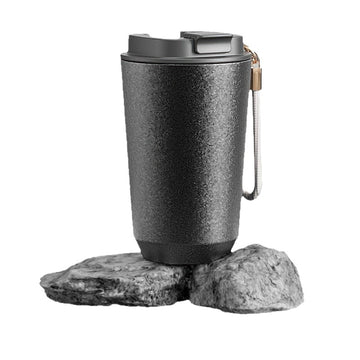 Luxury Pure Titanium Insulated Tumbler with Carry Strap – Portable Straight Cup